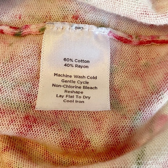 Talbots Floral 3/4 Sleeve Cotton Blend Top - 1X - Picture 4 of 9